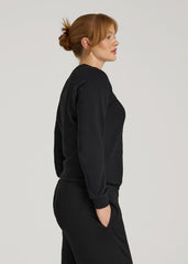 American Tall For Sale | Wearever French Terry Crewneck Sweatshirt for Tall Women in Black