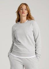 American Tall Online Shop | Wearever French Terry Crewneck Sweatshirt for Tall Women in Grey Mix