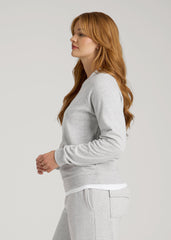 American Tall Online Shop | Wearever French Terry Crewneck Sweatshirt for Tall Women in Grey Mix