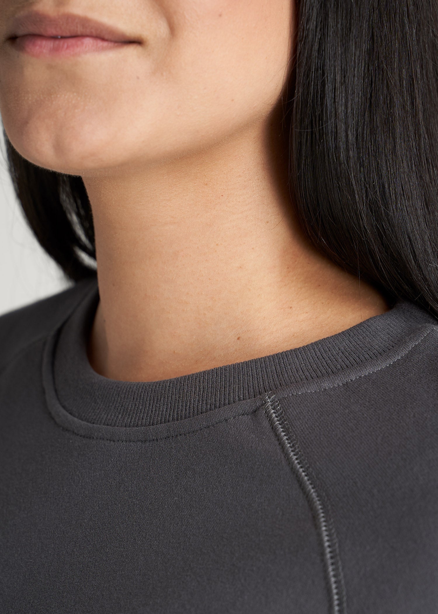 American Tall Discount | Wearever French Terry Crewneck Sweatshirt for Tall Women in Charcoal