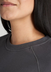 American Tall Discount | Wearever French Terry Crewneck Sweatshirt for Tall Women in Charcoal