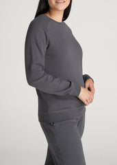 American Tall Discount | Wearever French Terry Crewneck Sweatshirt for Tall Women in Charcoal