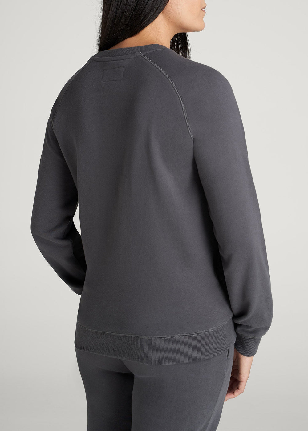 American Tall Discount | Wearever French Terry Crewneck Sweatshirt for Tall Women in Charcoal