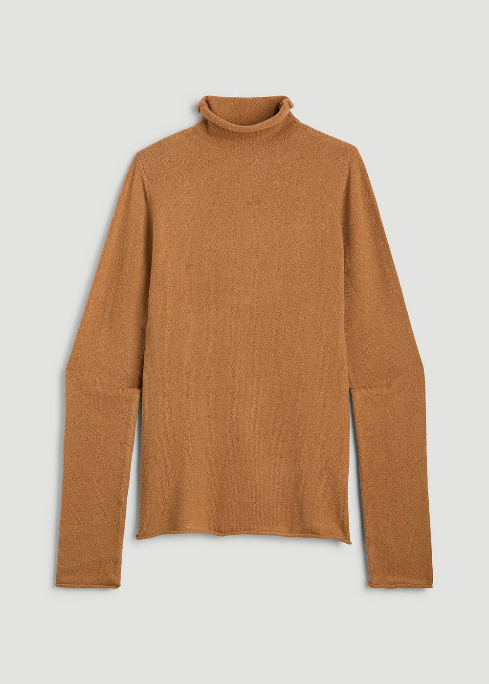 American Tall For Sale | Rolled Mock Neck Sweater for Tall Women in Caramel