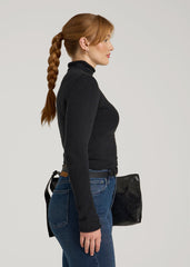American Tall Online Shop | Rolled Mock Neck Sweater for Tall Women in Black