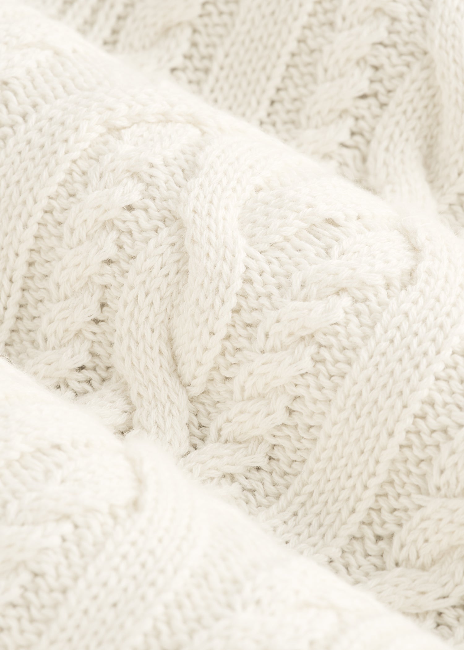 American Tall Online | Relaxed Cotton Cable Knit Cardigan for Tall Women in Ecru