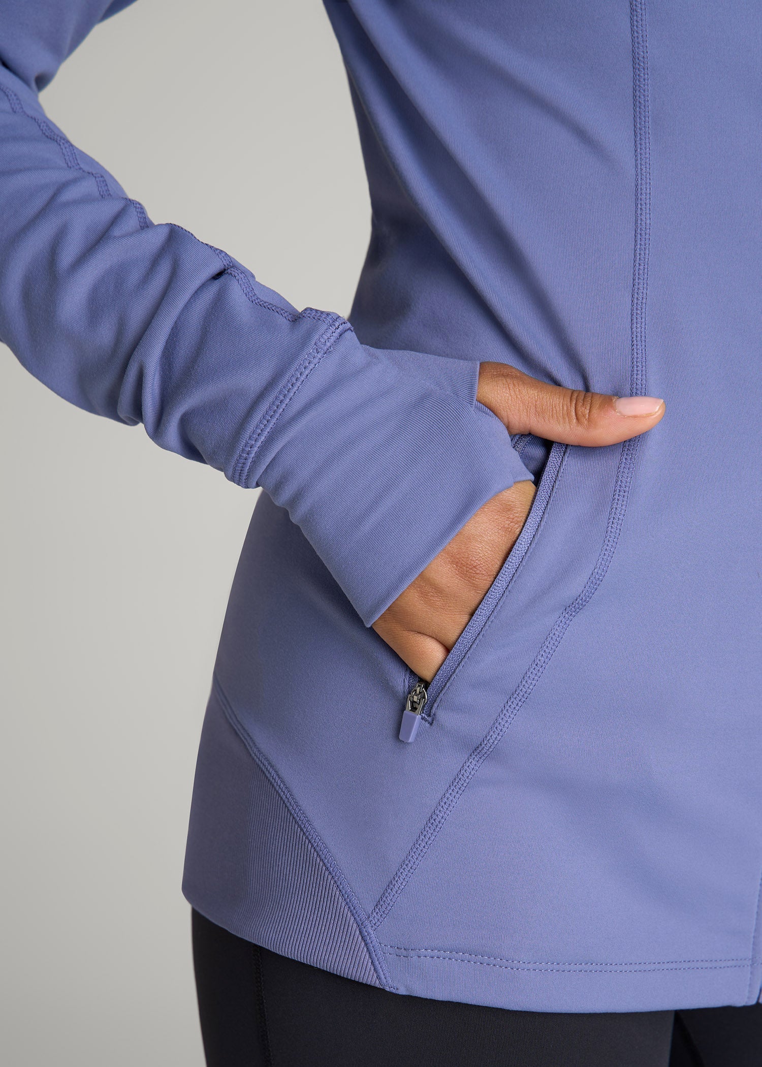 American Tall Sale | Women's Athletic Zip-Up Jacket for Tall Women in Marlin Blue
