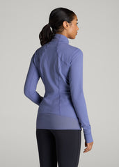 American Tall Sale | Women's Athletic Zip-Up Jacket for Tall Women in Marlin Blue
