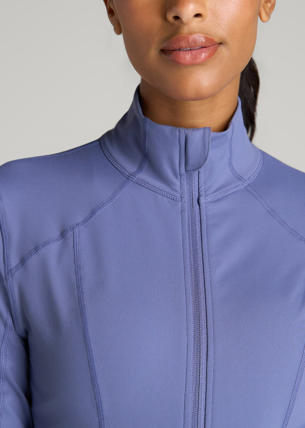 American Tall Sale | Women's Athletic Zip-Up Jacket for Tall Women in Marlin Blue