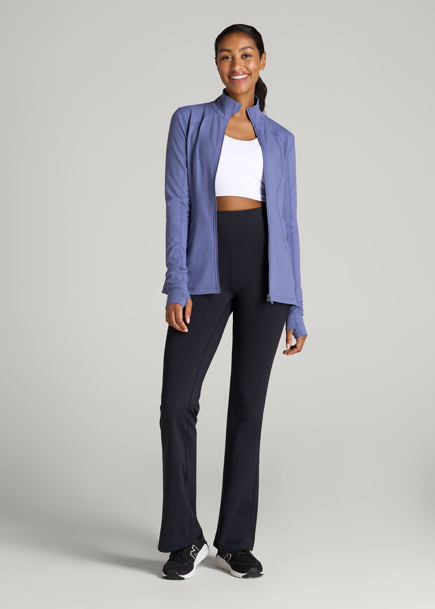 American Tall Sale | Women's Athletic Zip-Up Jacket for Tall Women in Marlin Blue