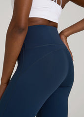 American Tall Discount | Balance Flare Yoga Pants for Tall Women in Navy Blue