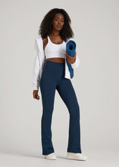 American Tall Discount | Balance Flare Yoga Pants for Tall Women in Navy Blue