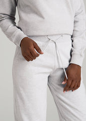 American Tall Sale | A.T. Basics Athletic Joggers for Tall Women in Heather Cloud White