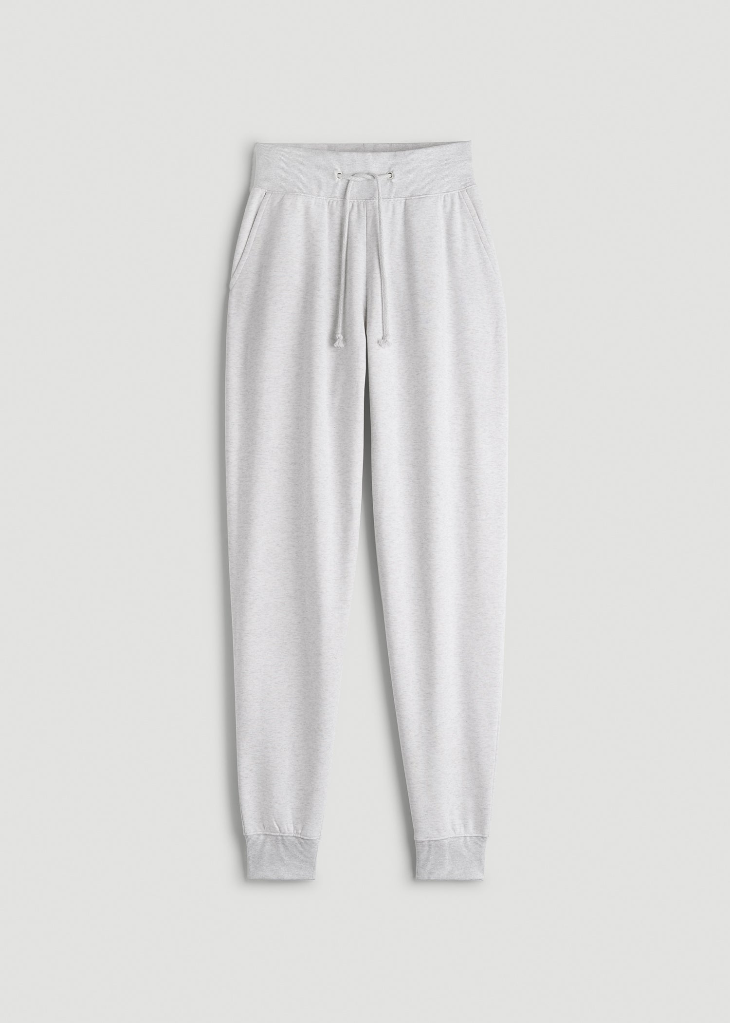 American Tall Sale | A.T. Basics Athletic Joggers for Tall Women in Heather Cloud White