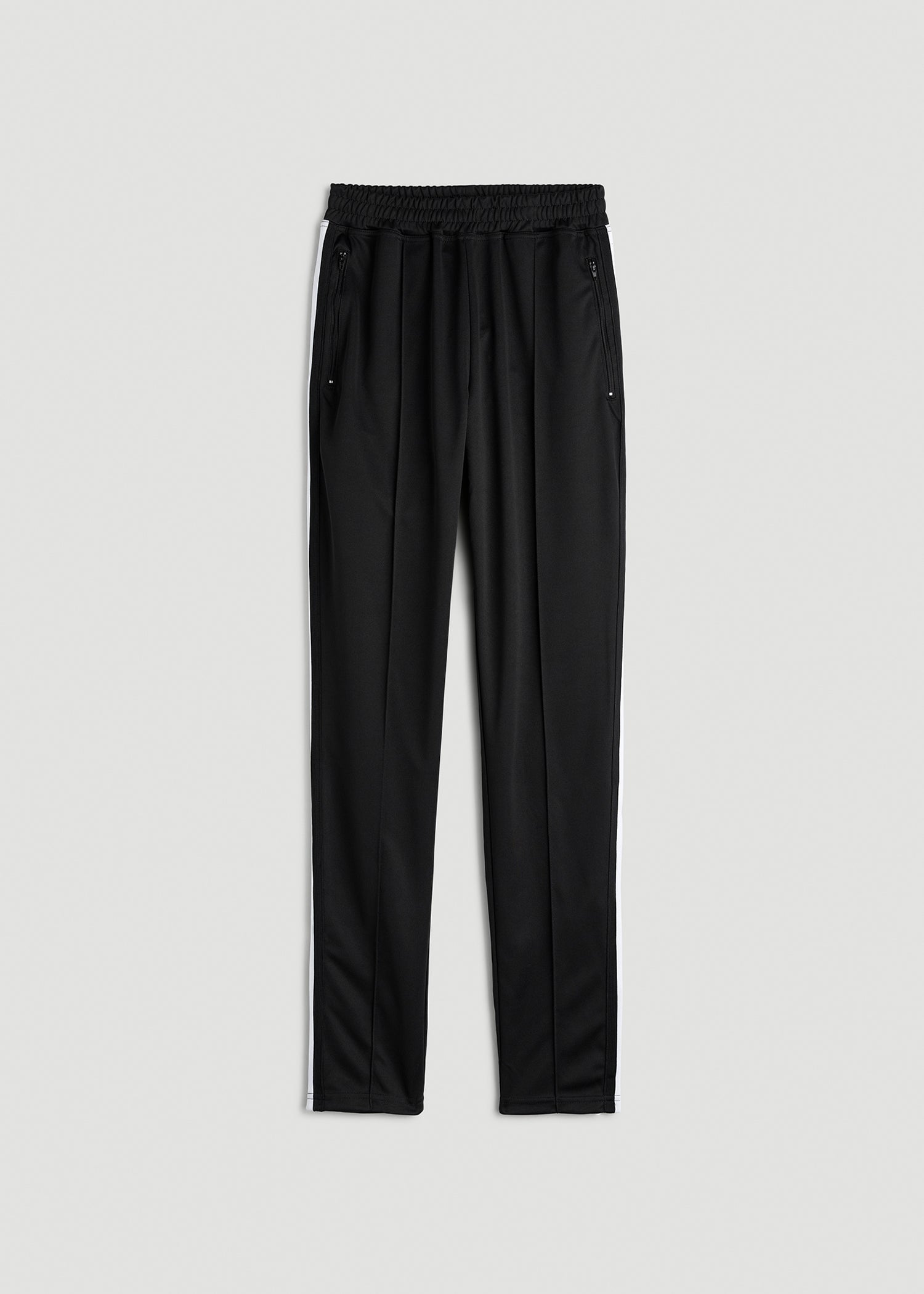 American Tall For Sale | Ultra Lightweight Tricot Athletic Stripe Pants for Tall Women in Black and White