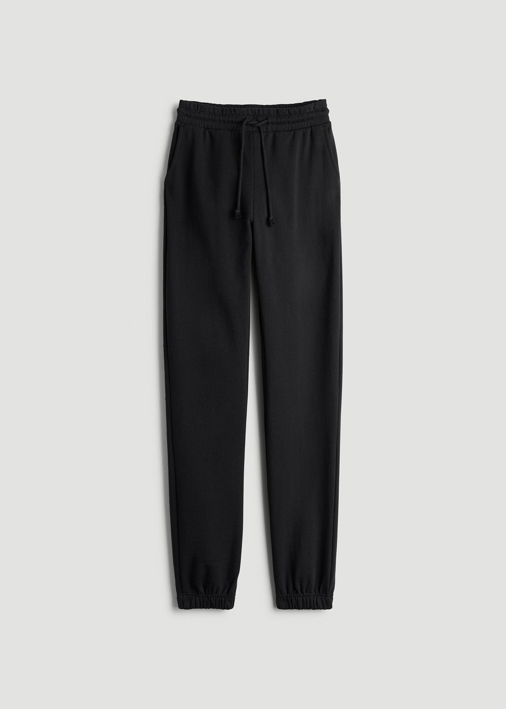 American Tall Discount | Wearever Fleece Slim Fit High-Waisted Garment Dye Sweatpants for Tall Women in Black