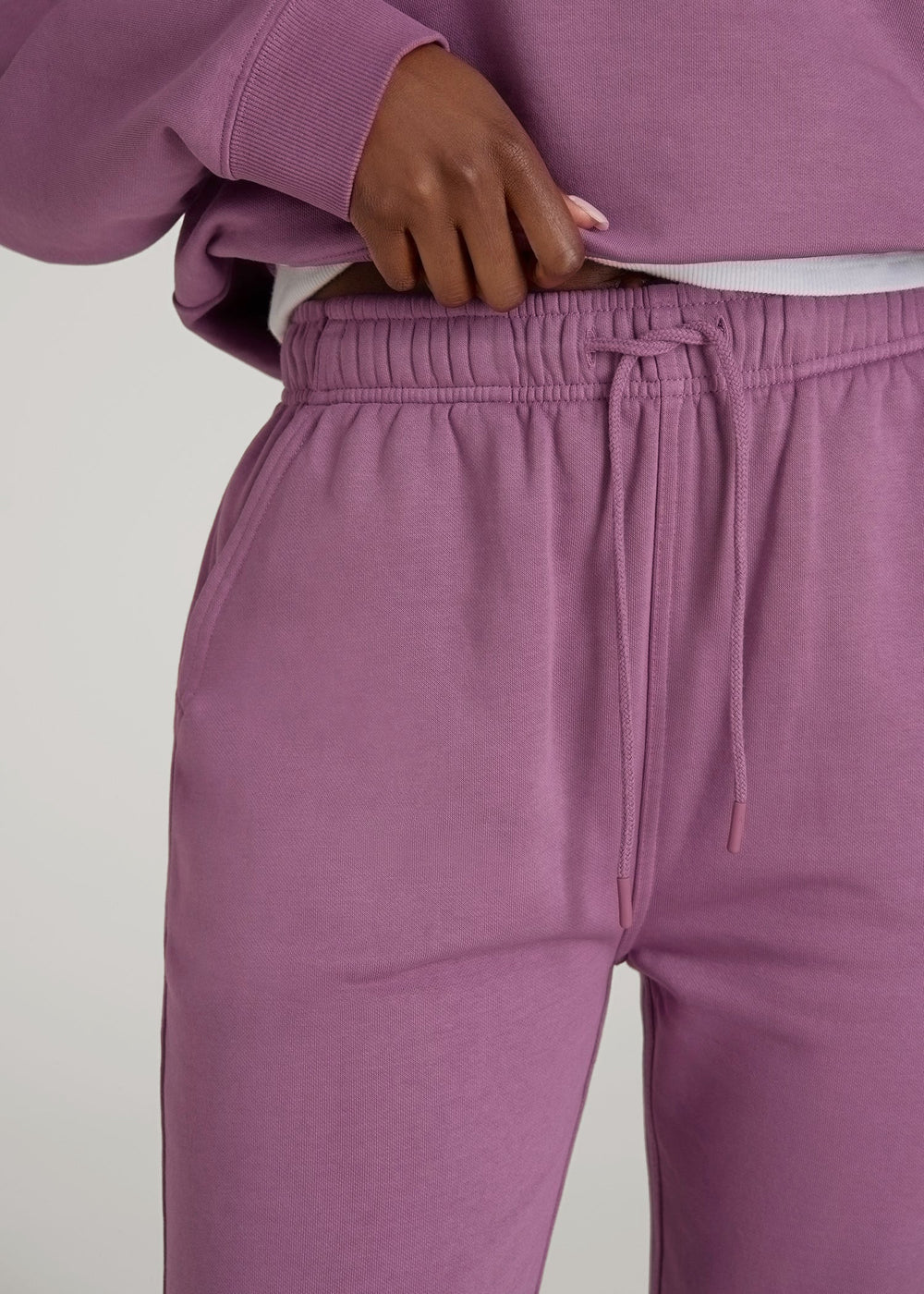 American Tall Sale | Garment Dyed Joggers for Tall Women in Washed Argyle Purple