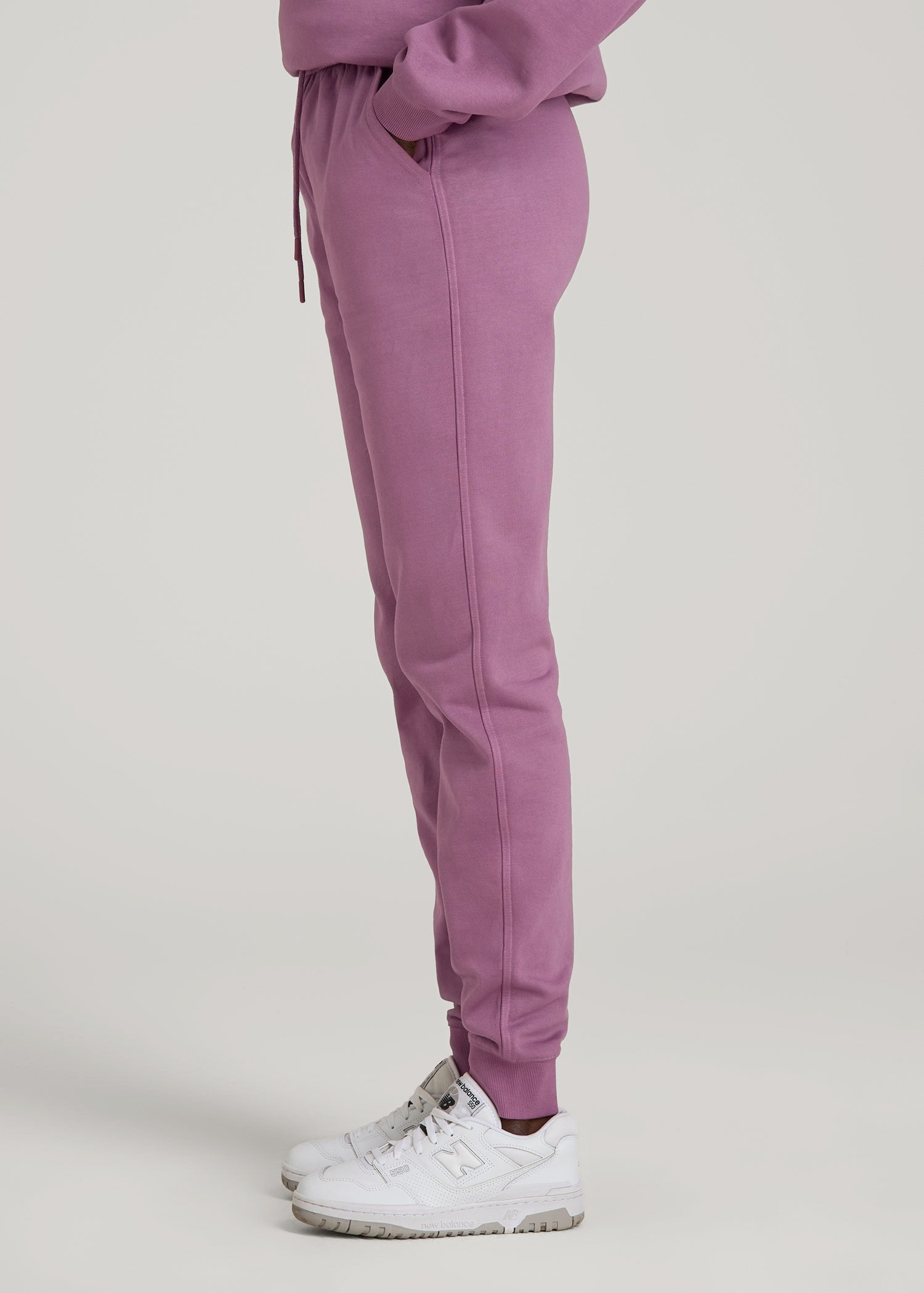 American Tall Sale | Garment Dyed Joggers for Tall Women in Washed Argyle Purple