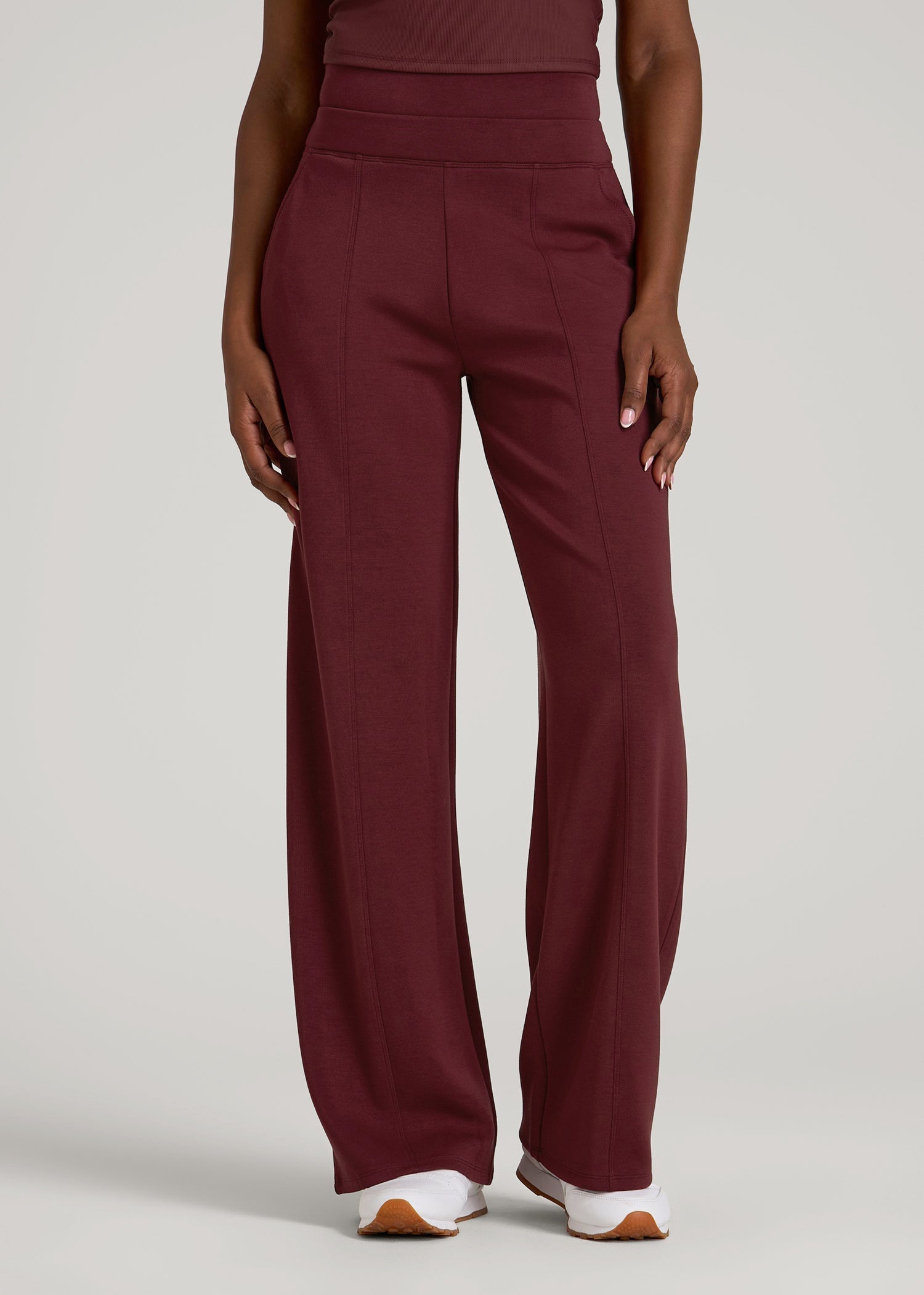 American Tall For Sale | Soft Motion Wide Leg Ultra High Rise Pant for Tall Women in Tawny Port