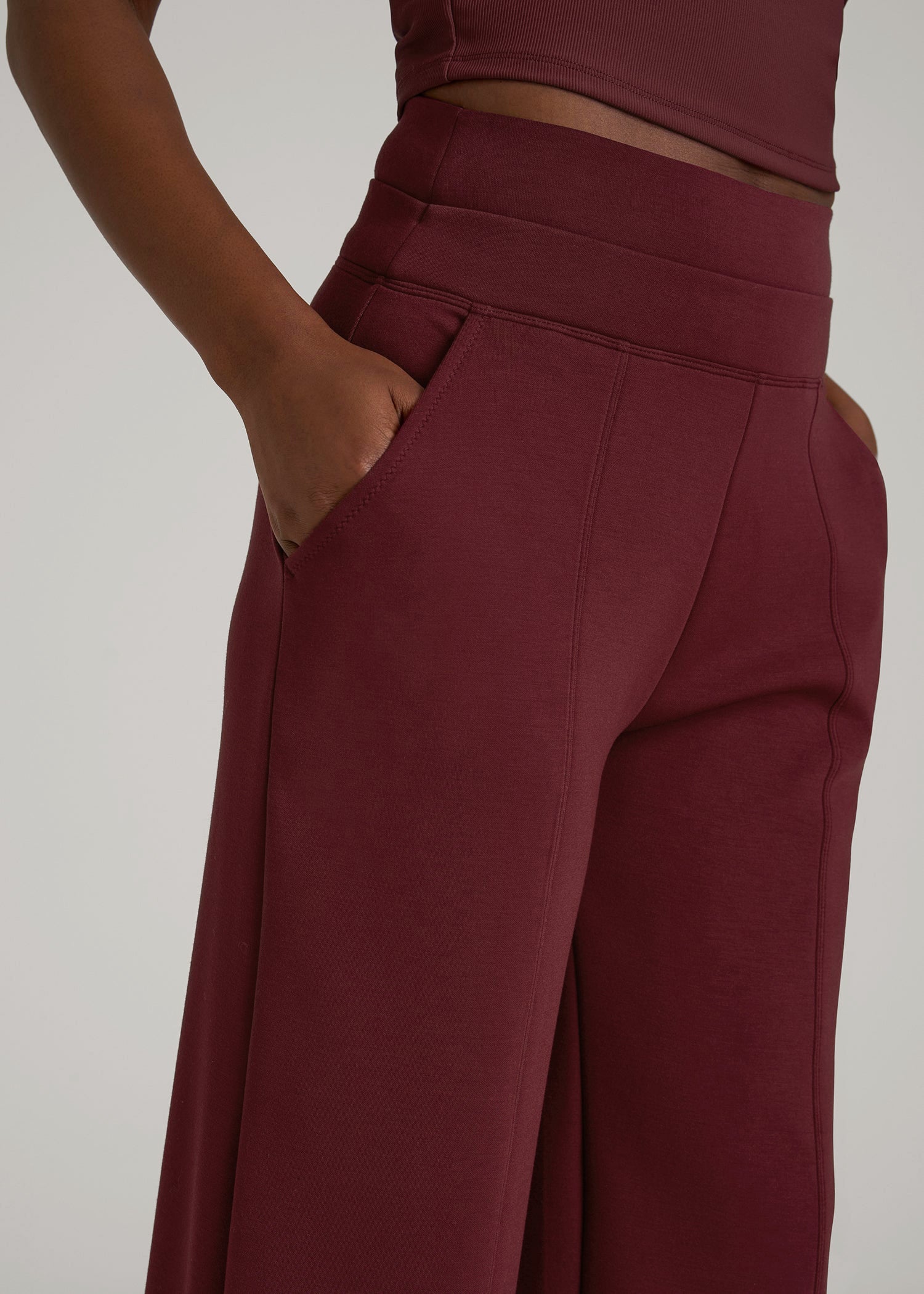 American Tall For Sale | Soft Motion Wide Leg Ultra High Rise Pant for Tall Women in Tawny Port