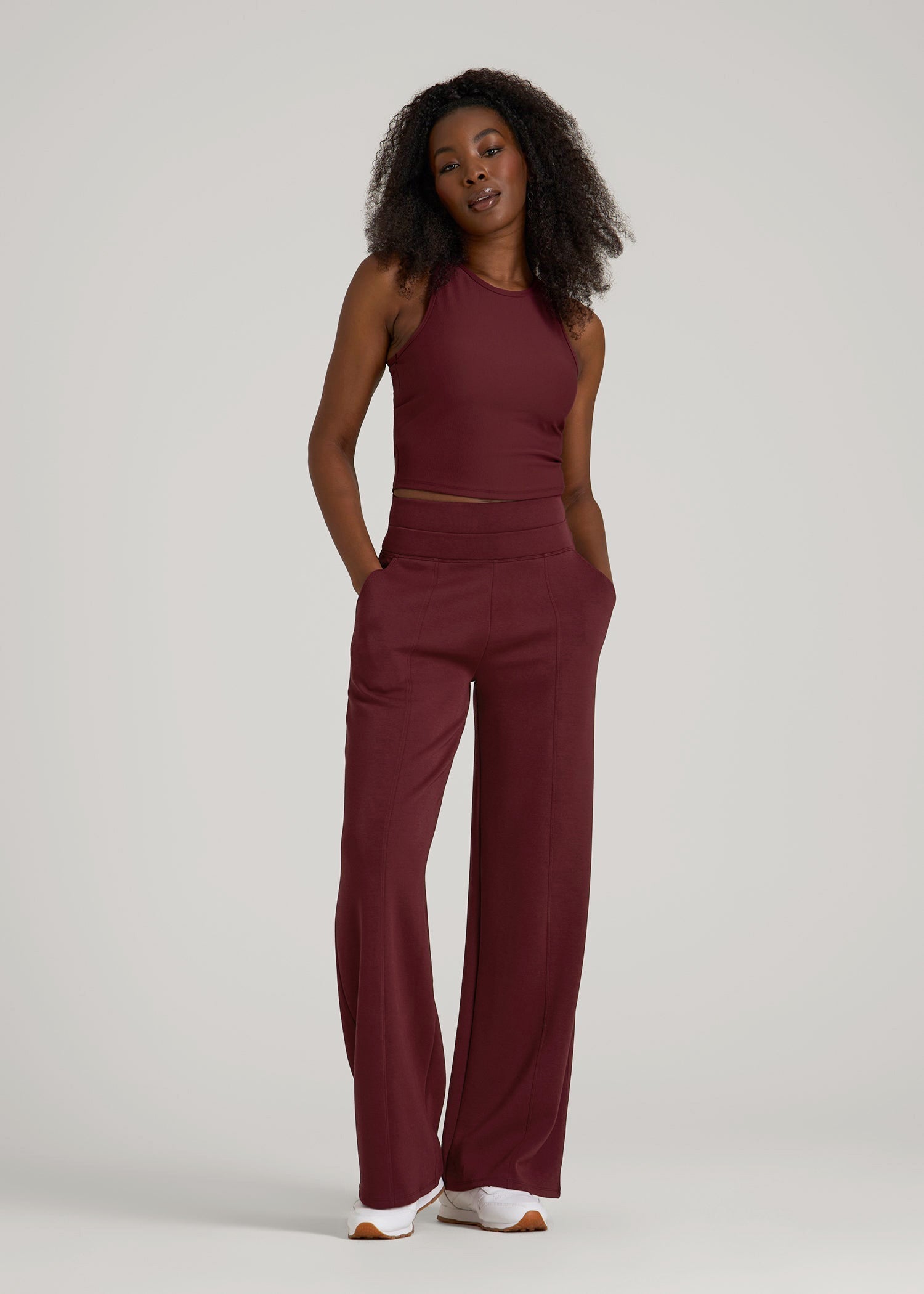 American Tall For Sale | Soft Motion Wide Leg Ultra High Rise Pant for Tall Women in Tawny Port