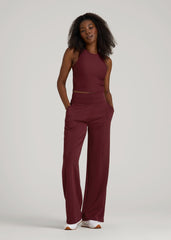 American Tall For Sale | Soft Motion Wide Leg Ultra High Rise Pant for Tall Women in Tawny Port