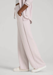 American Tall Online Shop | Pull-On Tie Waist Wide Leg Pants for Tall Women in Grey Lilac