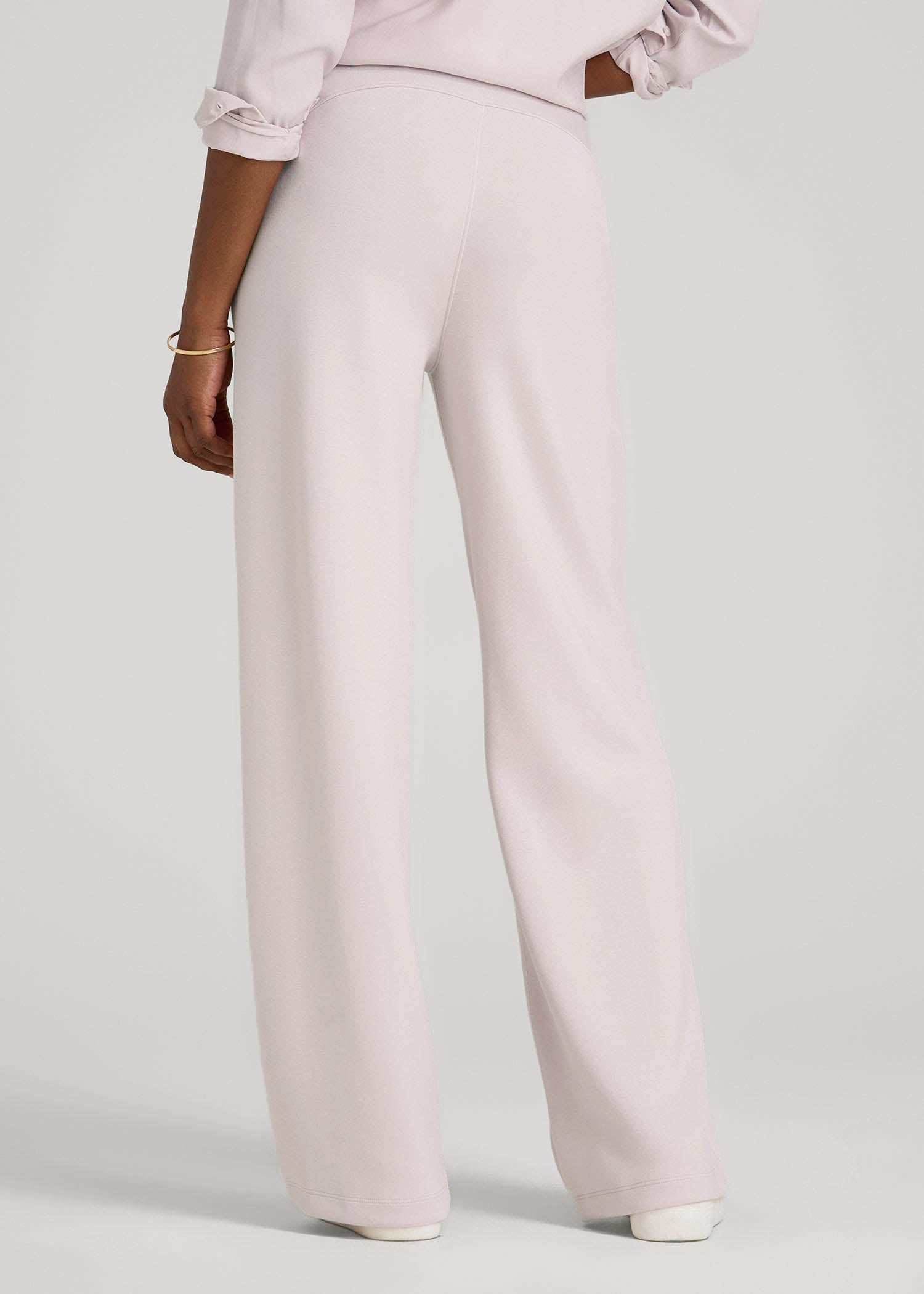 American Tall Online Shop | Pull-On Tie Waist Wide Leg Pants for Tall Women in Grey Lilac