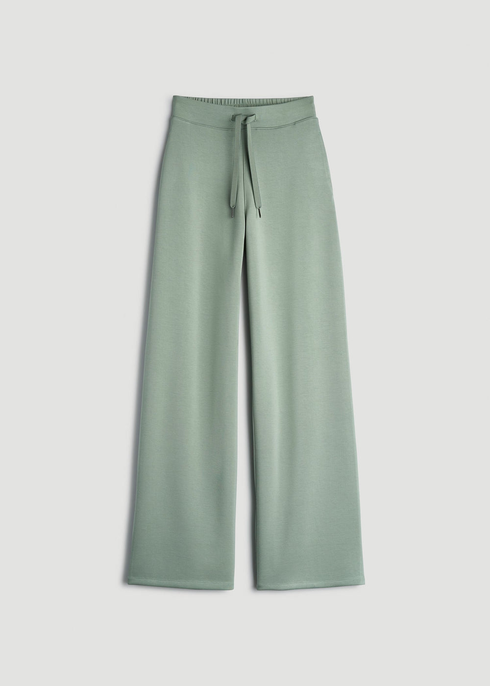 American Tall Discount | Pull-On Tie Waist Wide Leg Pants for Tall Women in Seagrass