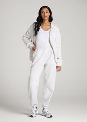 American Tall Online | Wearever Oversized French Terry Joggers for Tall Women in Heather Cloud White