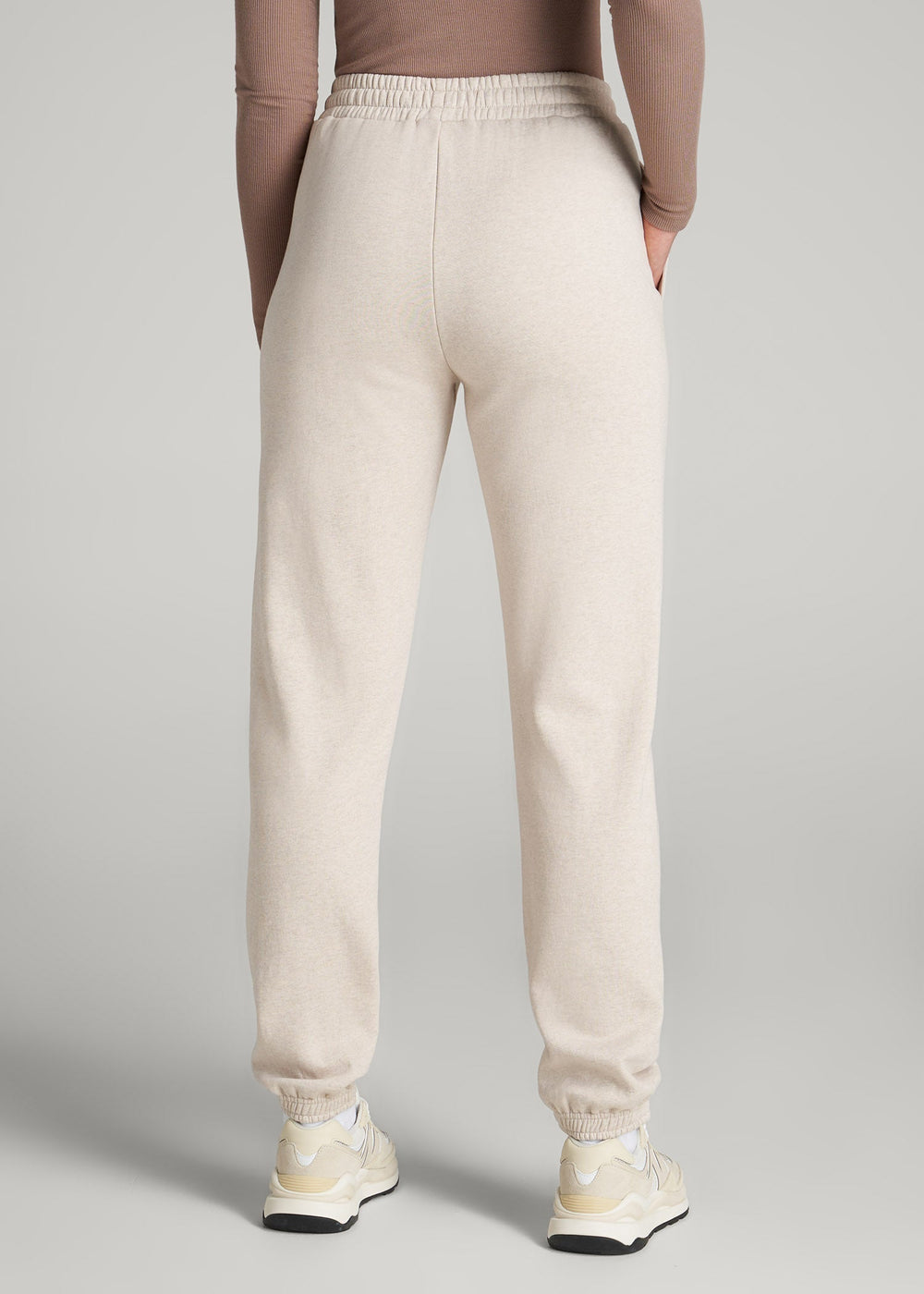 American Tall Sale | Wearever Fleece Relaxed Sweatpants for Tall Women in Oatmeal Mix