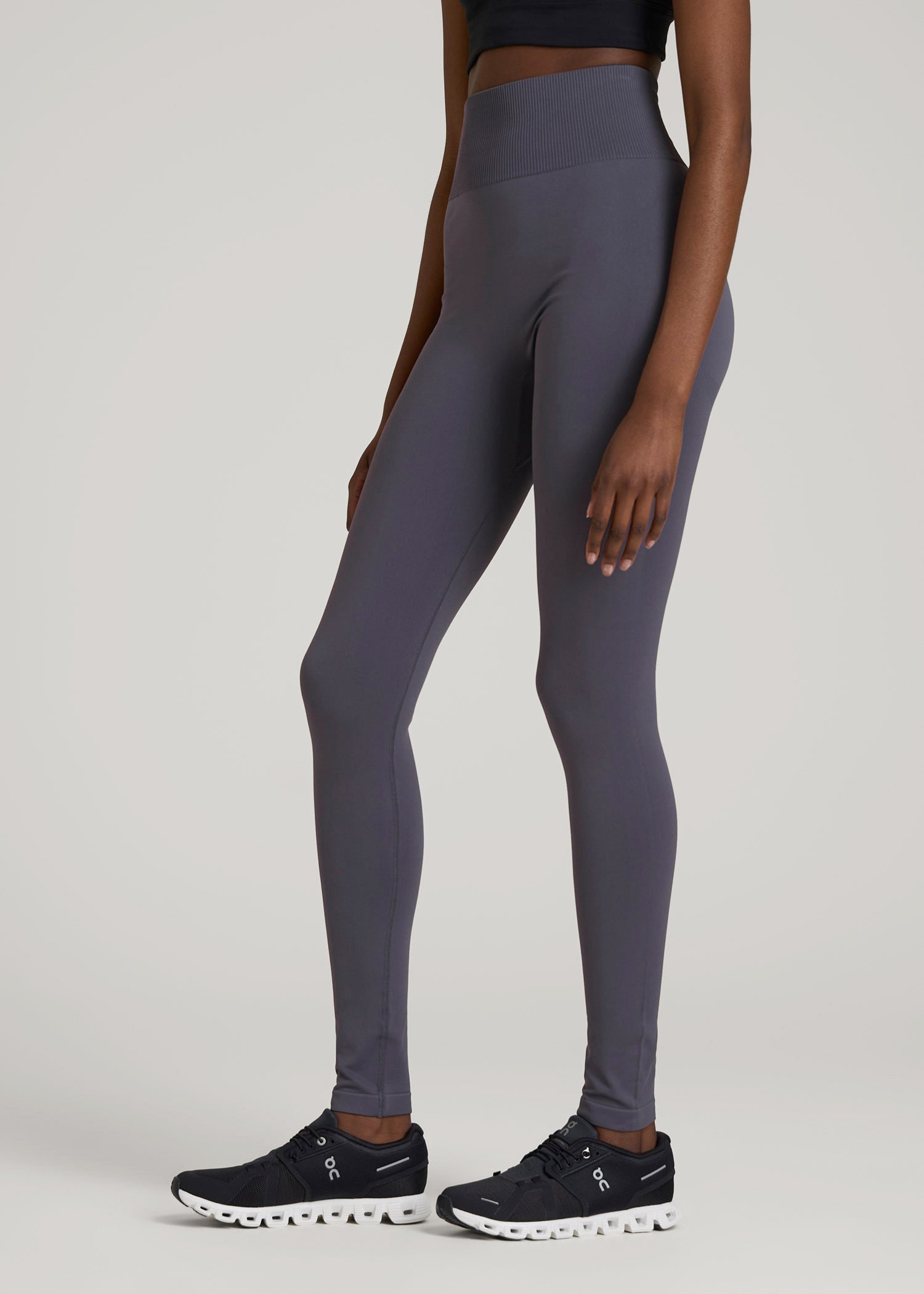 American Tall Outlet | Compression Training Leggings for Tall Women in Periscope Grey