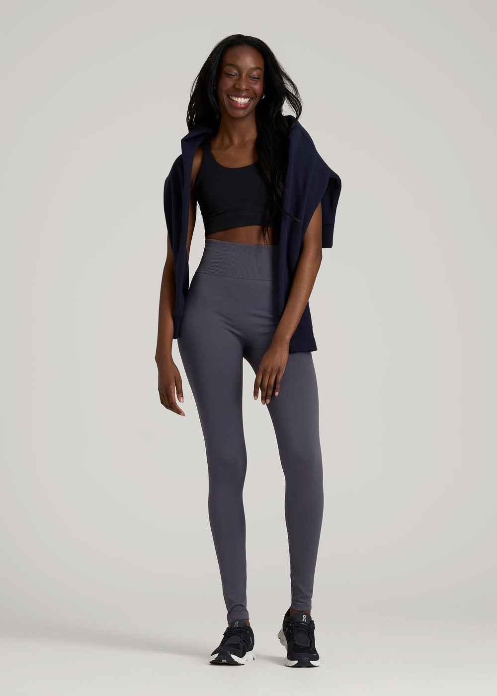 American Tall Outlet | Compression Training Leggings for Tall Women in Periscope Grey