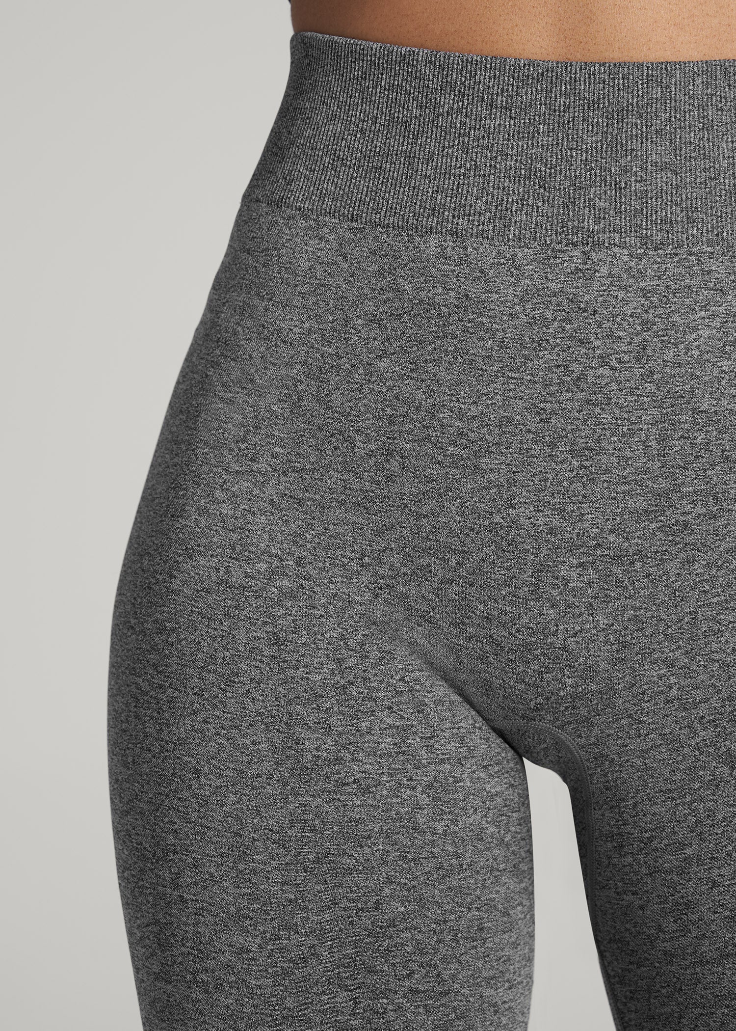 American Tall For Sale | Seamless Leggings for Tall Women in Black & Grey Heather