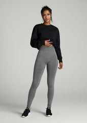 American Tall For Sale | Seamless Leggings for Tall Women in Black & Grey Heather