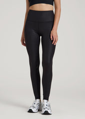 American Tall Discount | Balance High-Rise Leggings for Tall Women in Black Shine