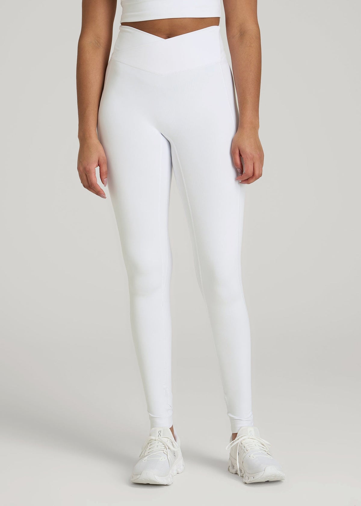 American Tall Discount | Balance Cross Over Leggings for Tall Women in White