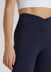 American Tall Outlet | Balance Cross Over Leggings for Tall Women in Dark Navy