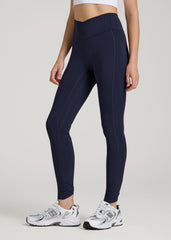 American Tall Outlet | Balance Cross Over Leggings for Tall Women in Dark Navy
