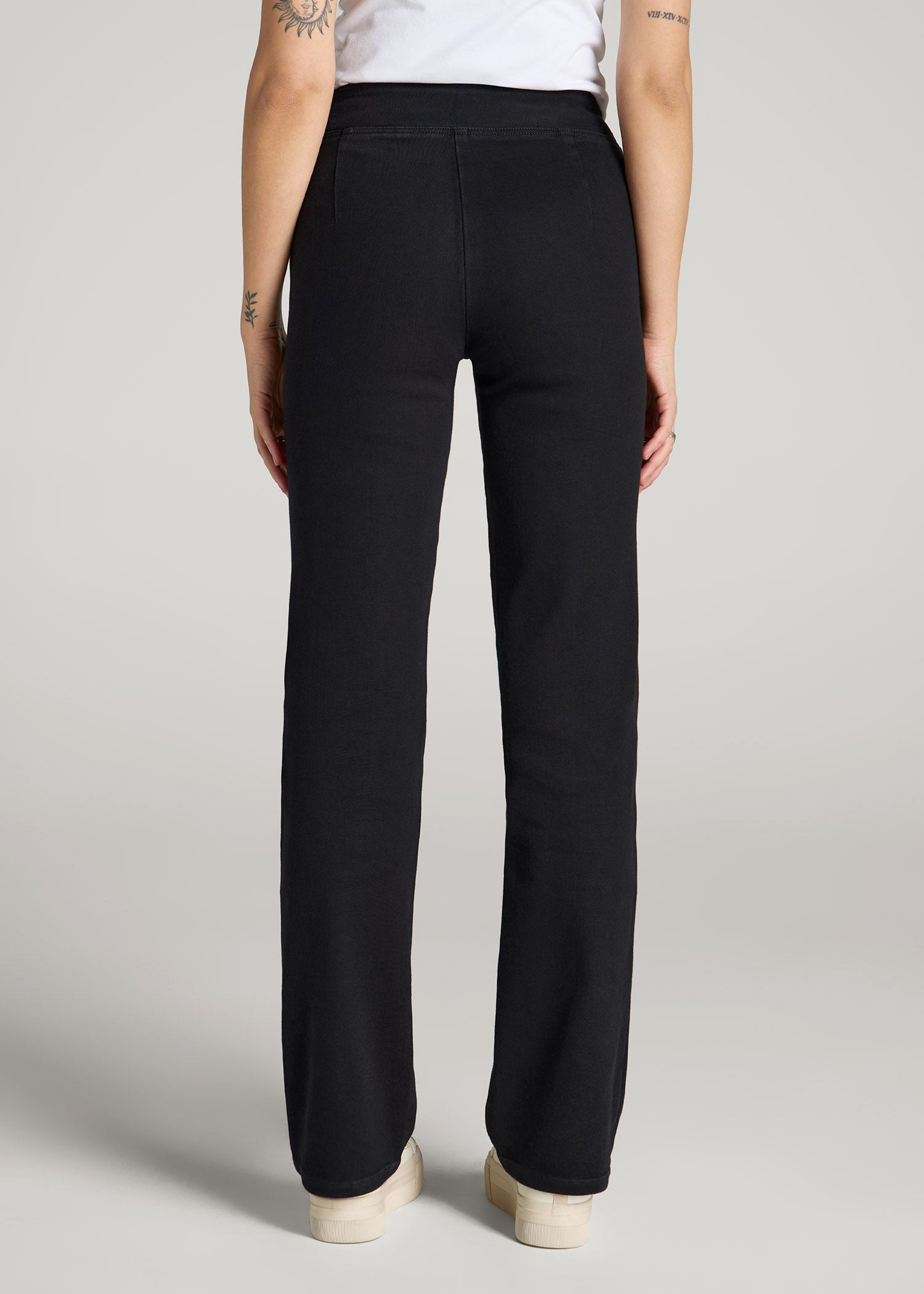 American Tall Discount | Harper Pull-on Straight Leg Jeans for Tall Women in Washed Black