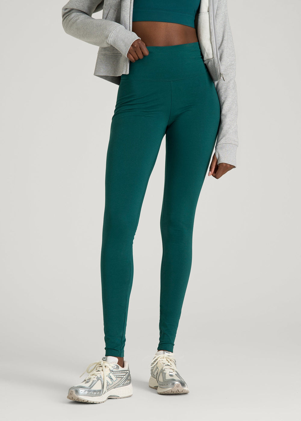 American Tall Outlet | Cotton Leggings for Tall Women in Deep Teal