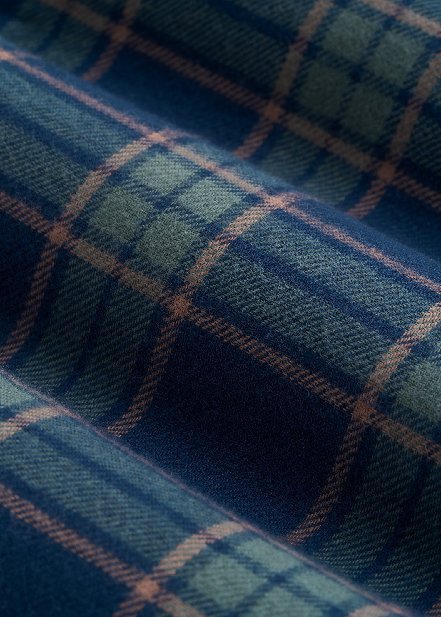 American Tall Online Shop | Tie Waist Flannel Pajama Pants for Tall Women in Navy and Balsam Green Plaid
