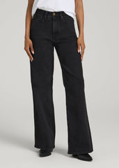 American Tall Sale | Stevie Wide Leg Jeans for Tall Women in Onyx Black Wash