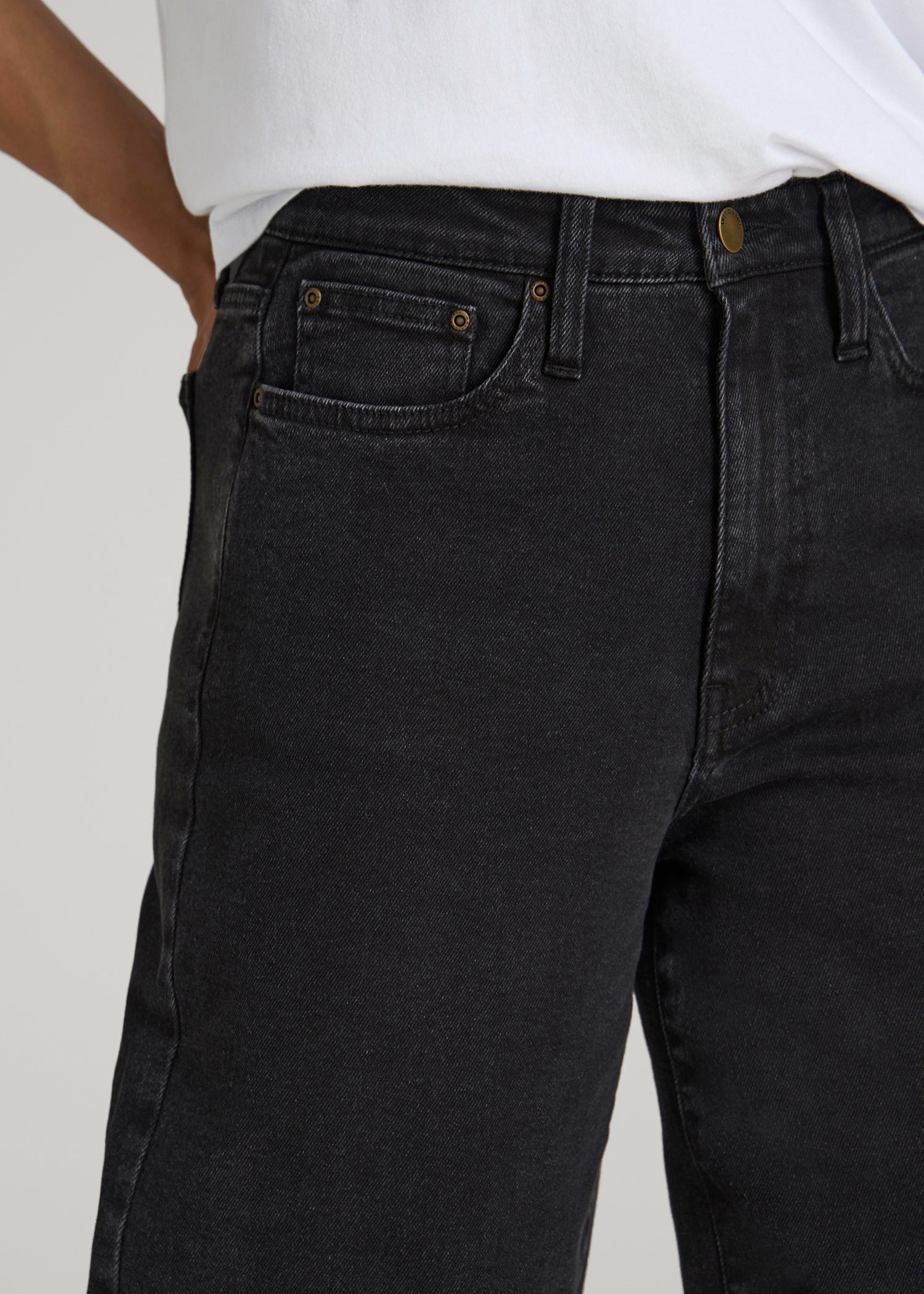 American Tall Sale | Stevie Wide Leg Jeans for Tall Women in Onyx Black Wash