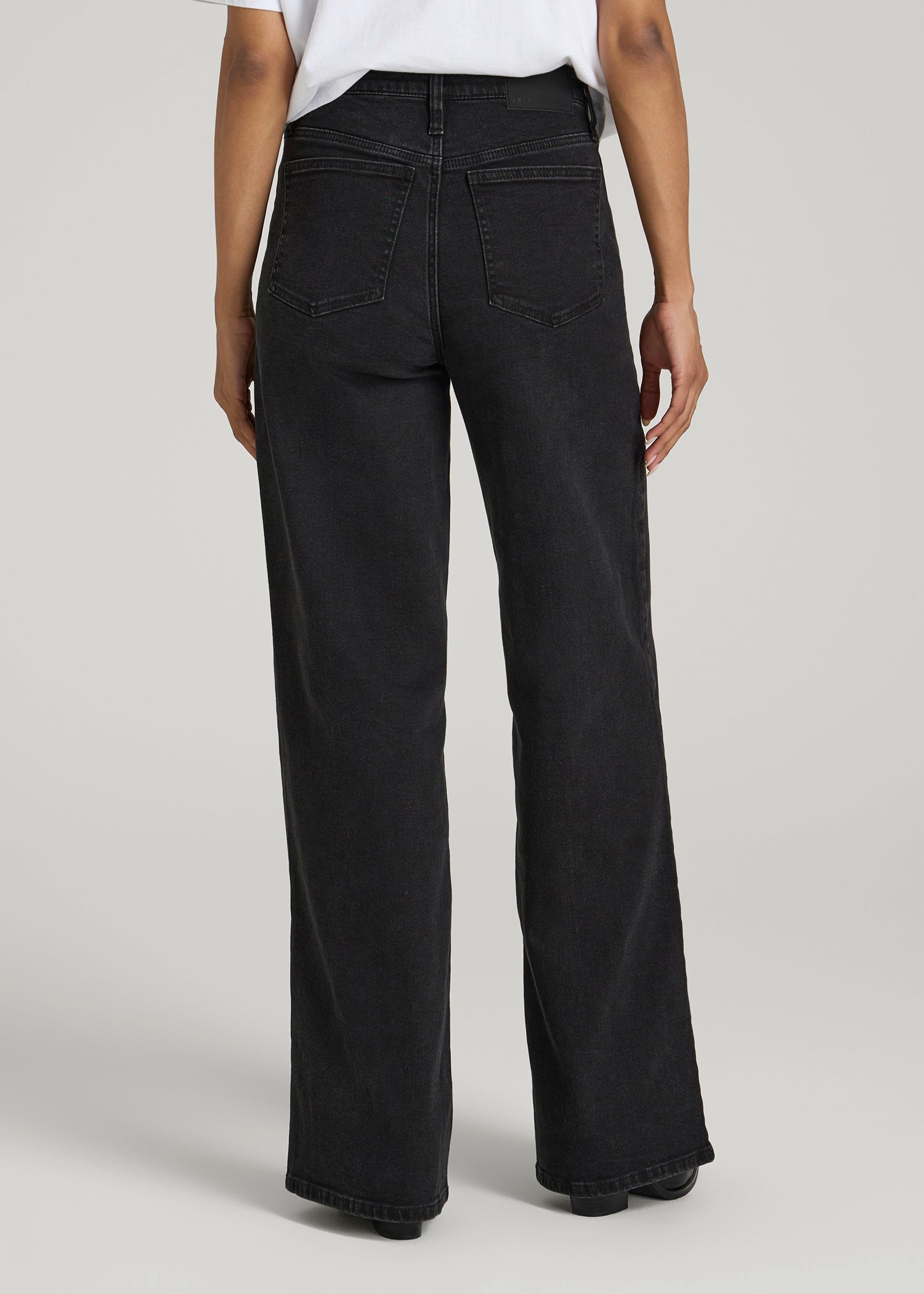American Tall Sale | Stevie Wide Leg Jeans for Tall Women in Onyx Black Wash