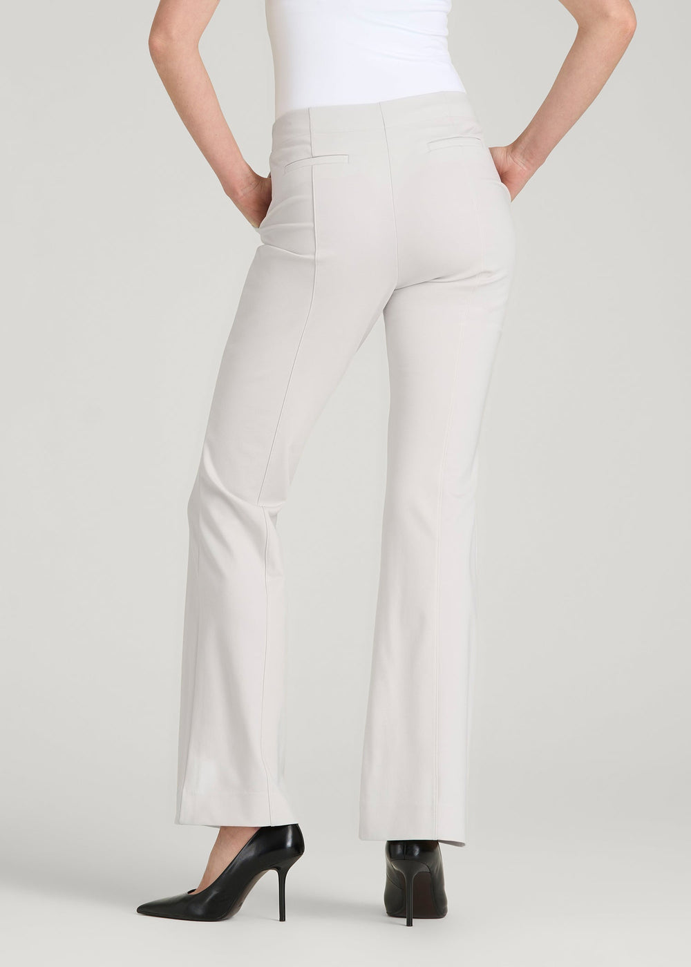 American Tall Outlet | Freedom Flex Flare Dress Pants for Tall Women in White Sand