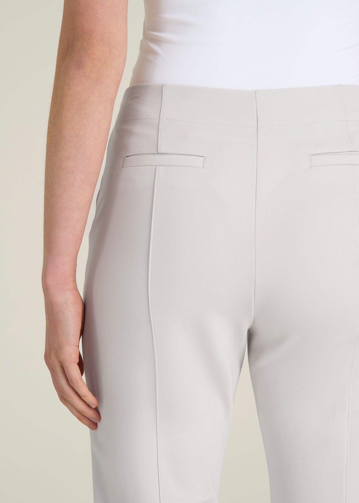 American Tall Outlet | Freedom Flex Flare Dress Pants for Tall Women in White Sand