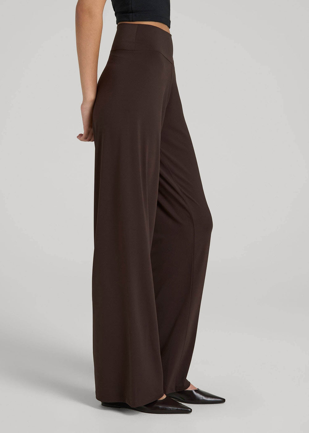 American Tall For Sale | Pull-On Breezy Wide Leg Pants for Tall Women in Espresso