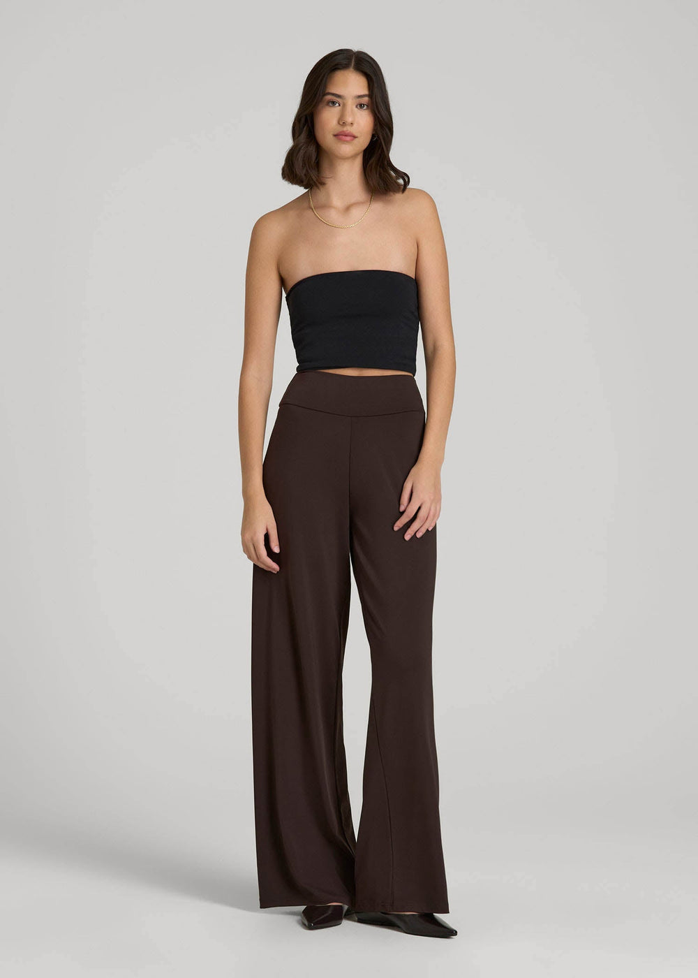 American Tall For Sale | Pull-On Breezy Wide Leg Pants for Tall Women in Espresso