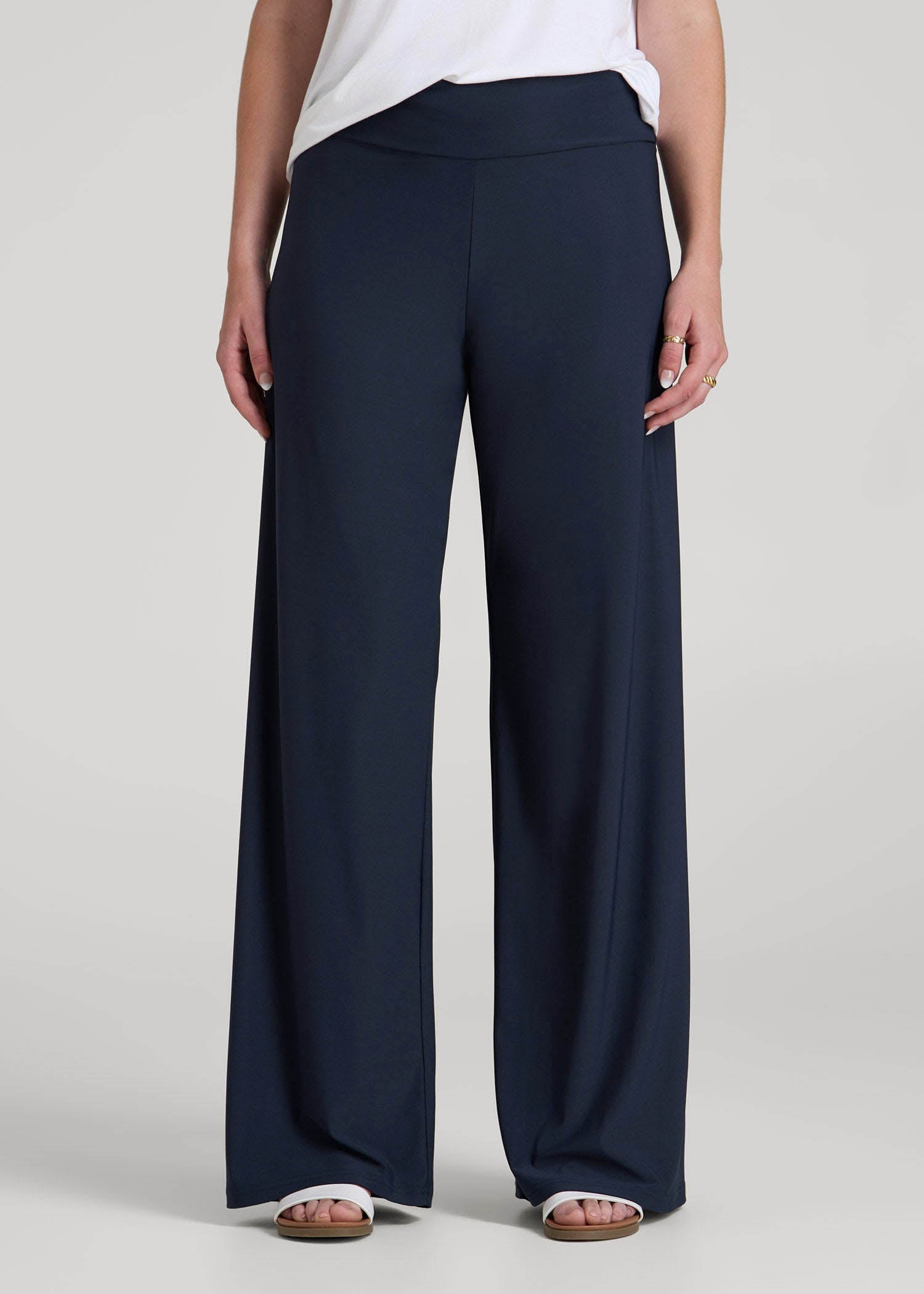 American Tall Online Shop | Pull-On Breezy Wide Leg Pants for Tall Women in Navy